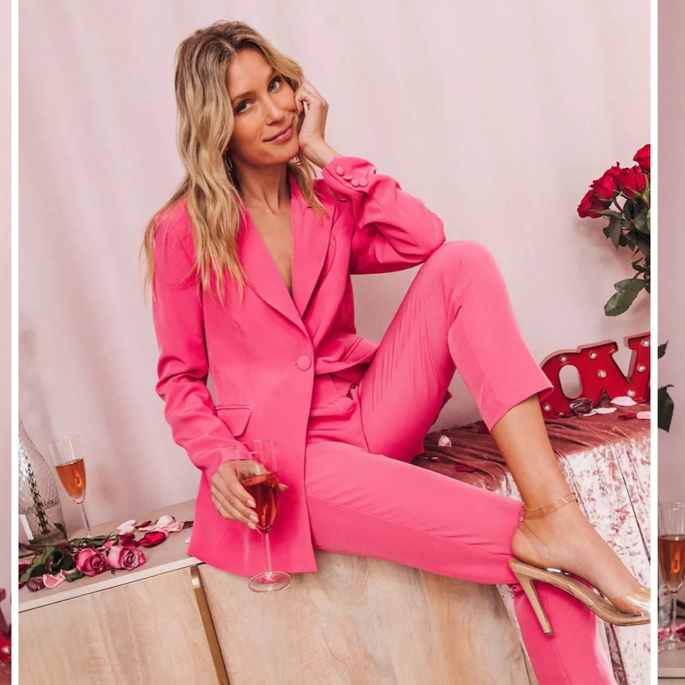 Hot Pink Vici Collection “Next In Line” Pocketed Blazer